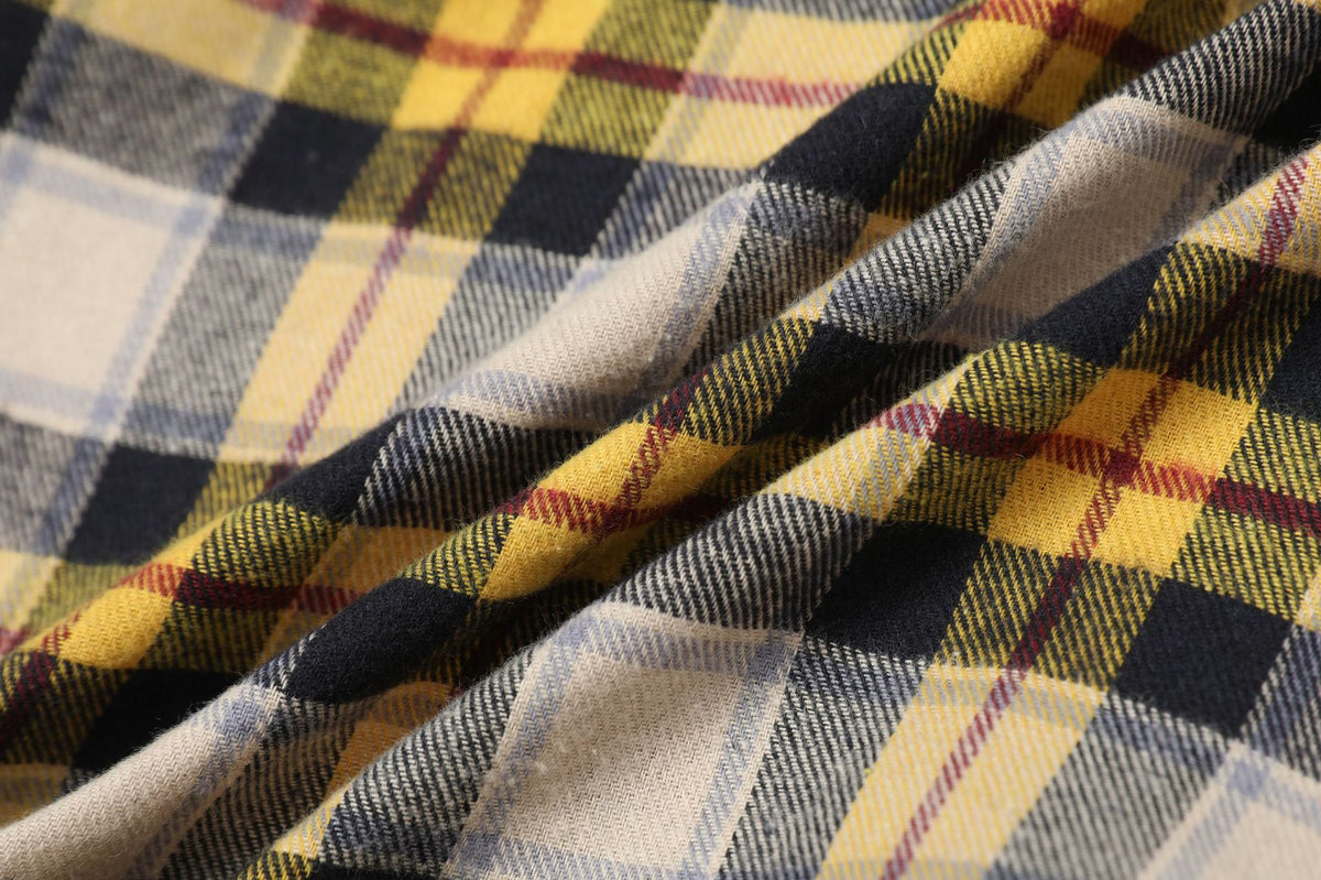 Plaid Reversible Zip Hoodie - Black Yellow , - Streetwear Hoodie - Slick Street