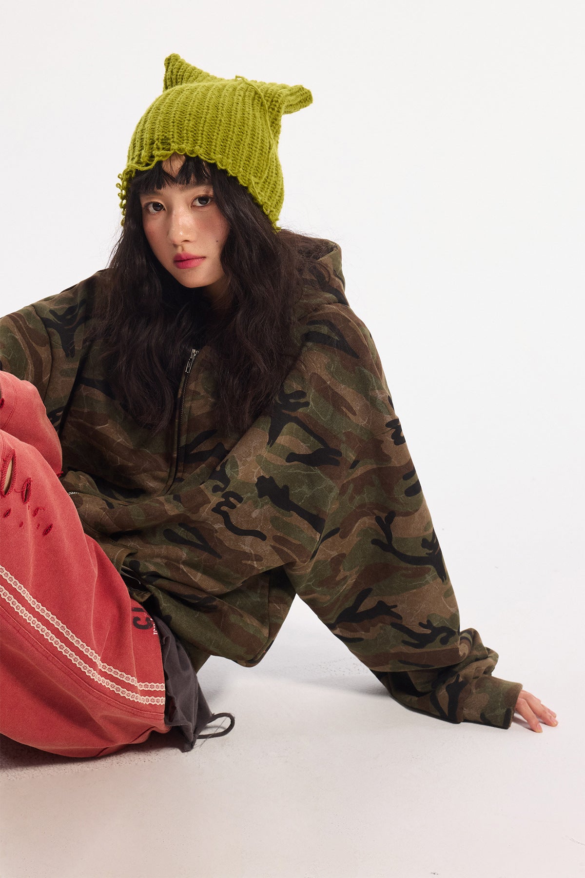 Woodland Camo Zip Hoodie , - Streetwear Hoodie - Slick Street
