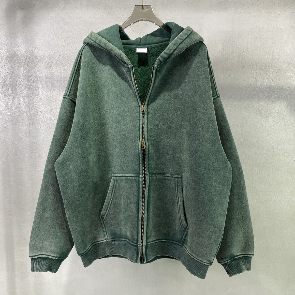 SS Blank Washed Zip Hoodie
