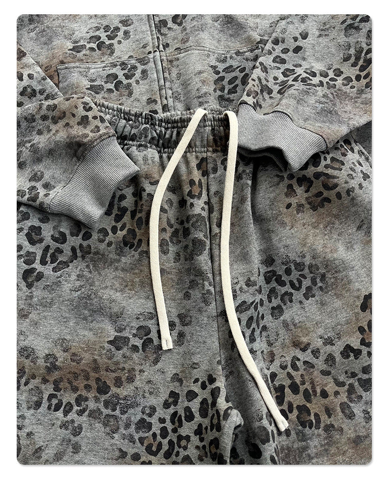 Leopard Camo Zip Hoodie