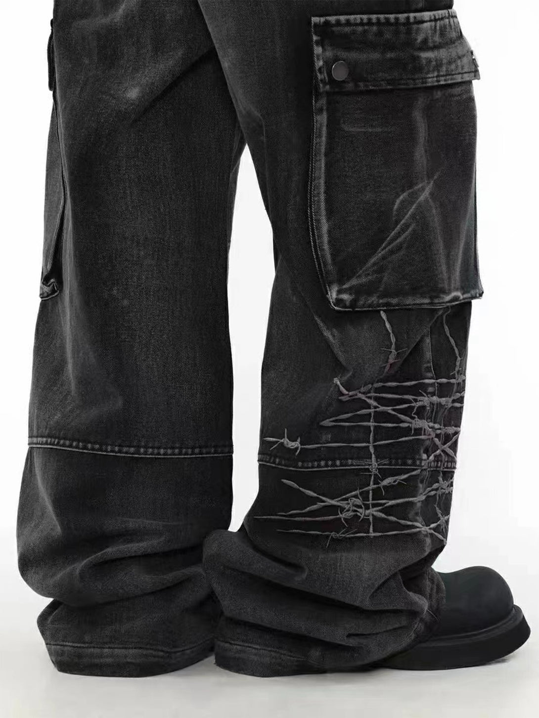 Recked Baggy Wide Leg Denim Jeans , - Streetwear - Slick Street