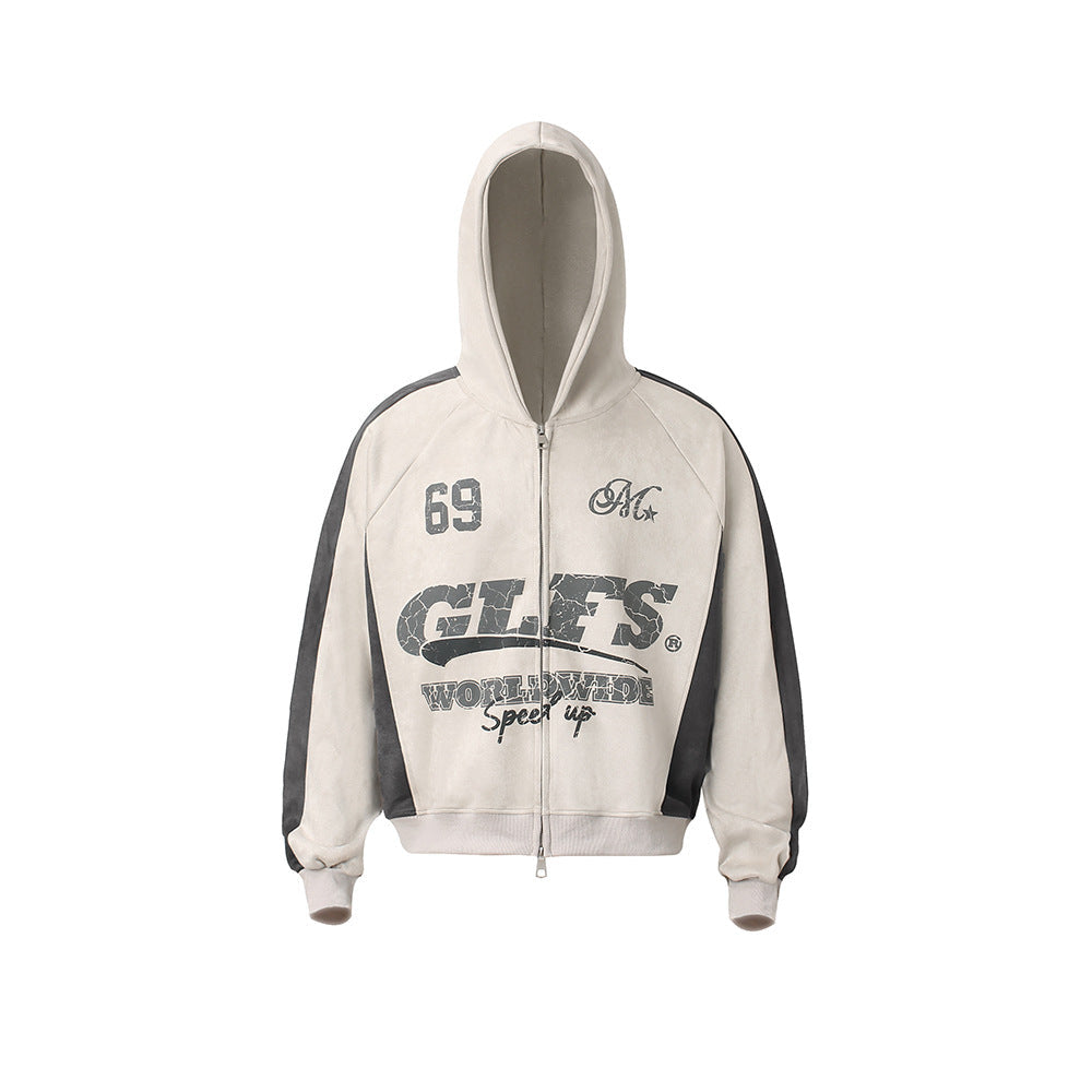 Velocity 69 Zip Hoodie Apricot, S - Streetwear Hoodie - Slick Street