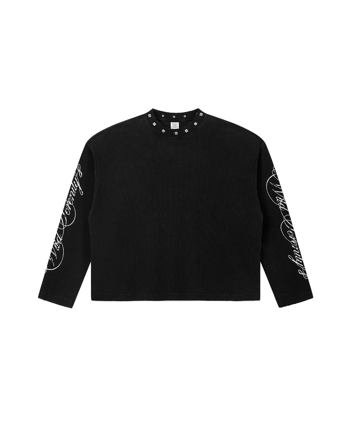 Waffle Knit Script Long Sleeve