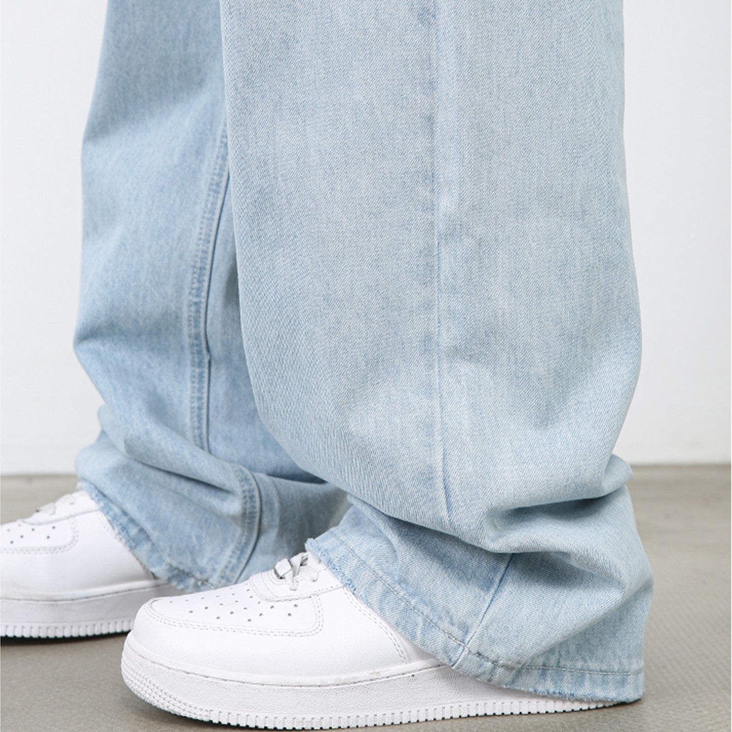 Light Blue Straight Leg Jeans , - Streetwear Jeans - Slick Street