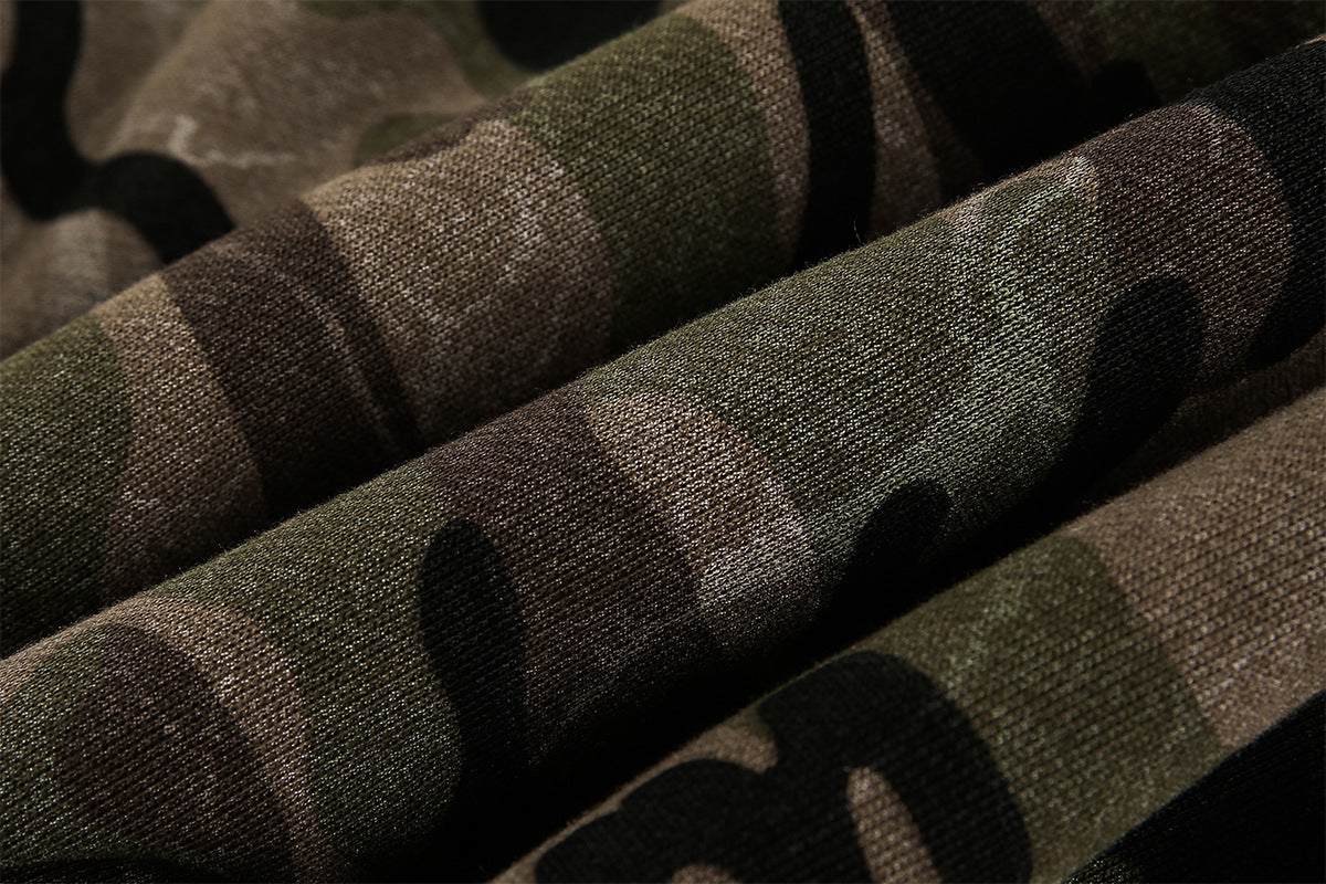 Woodland Camo Zip Hoodie , - Streetwear Hoodie - Slick Street