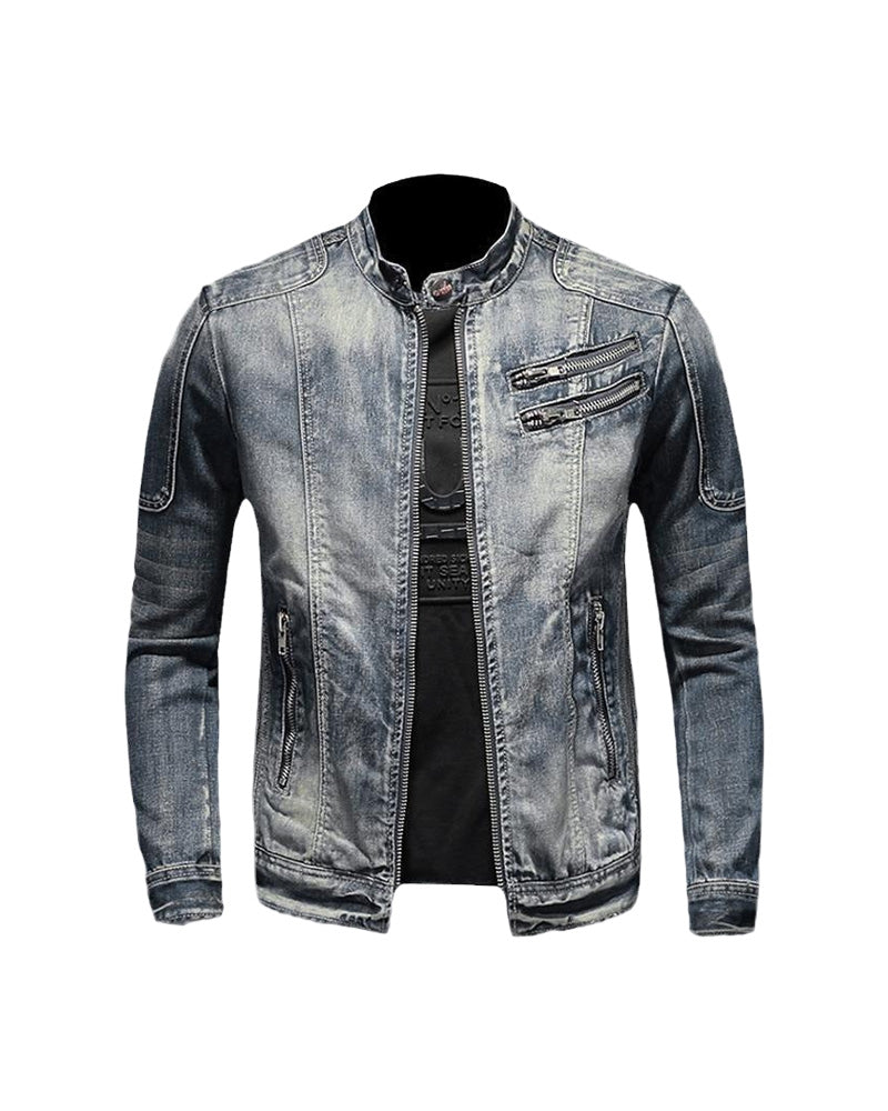 SK1 Denim Biker Jacket
