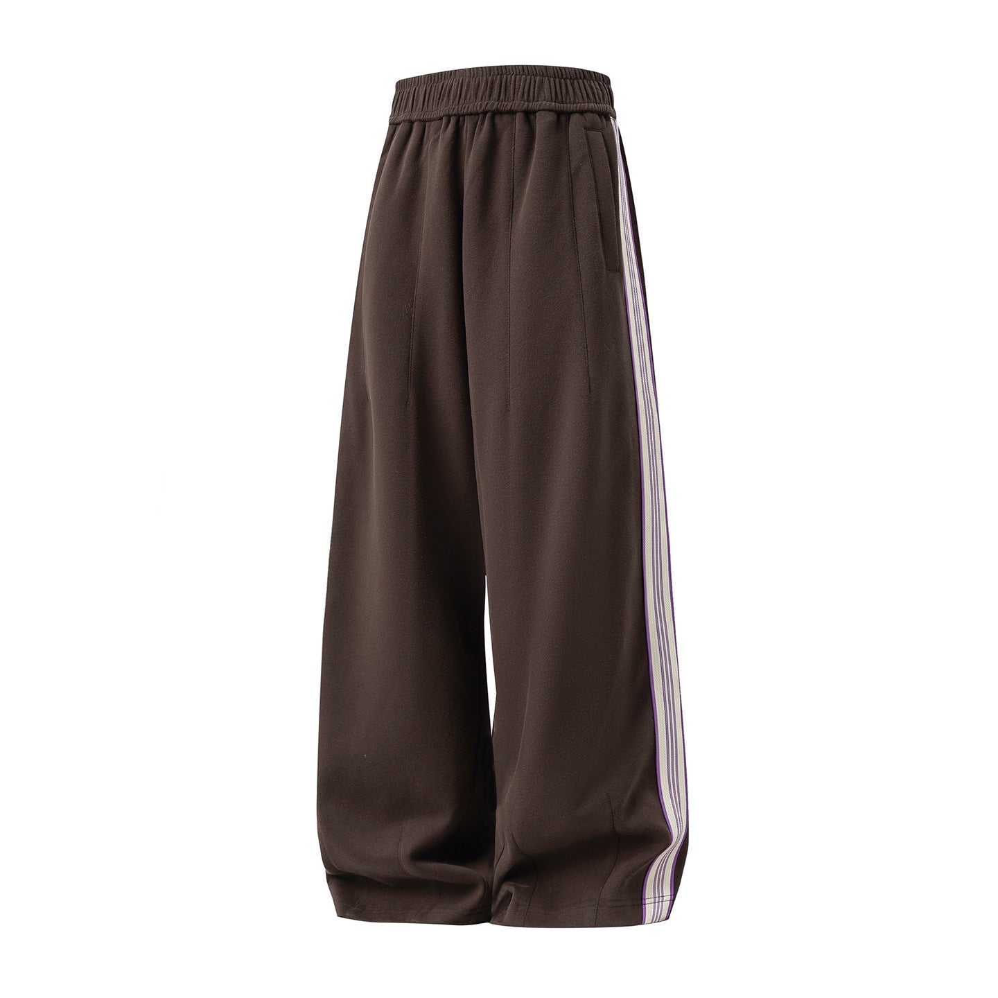 High Street Side Striped Joggers Brown, XS - Streetwear Joggers - Slick Street