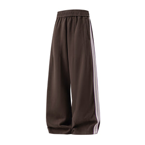 High Street Side Striped Joggers Brown, XS - Streetwear Joggers - Slick Street