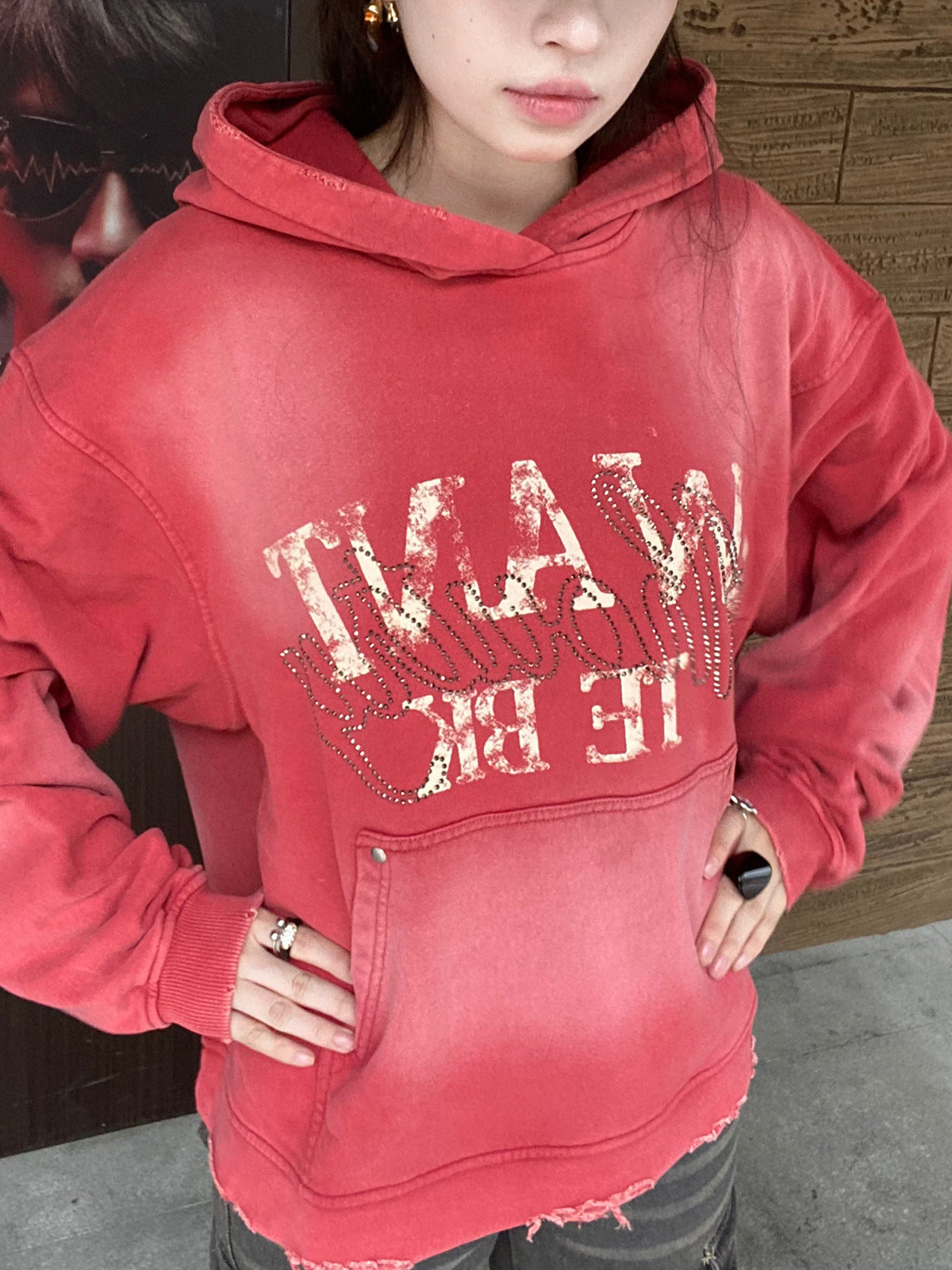 77 Distressed Washed Hoodie , - Streetwear Hoodie - Slick Street