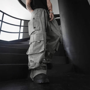 Baggy Lightweight Khaki Cargo Pants , - Streetwear - Slick Street