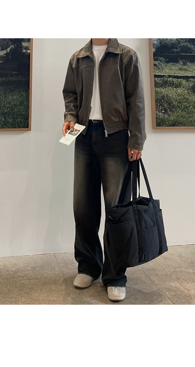 Vintage K Leather Jacket , - Streetwear Jacket - Slick Street