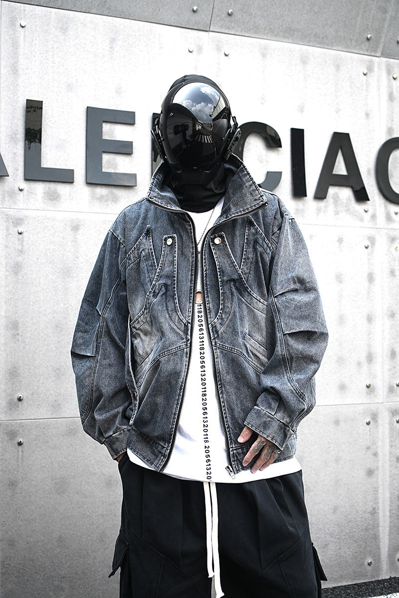 Heavy Duty Loose Denim Jacket , - Streetwear Jacket - Slick Street
