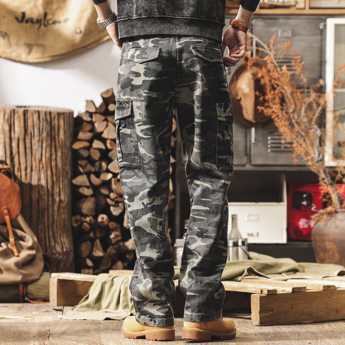 Retro Cargo Camo Pants , - Streetwear Cargo Pants - Slick Street