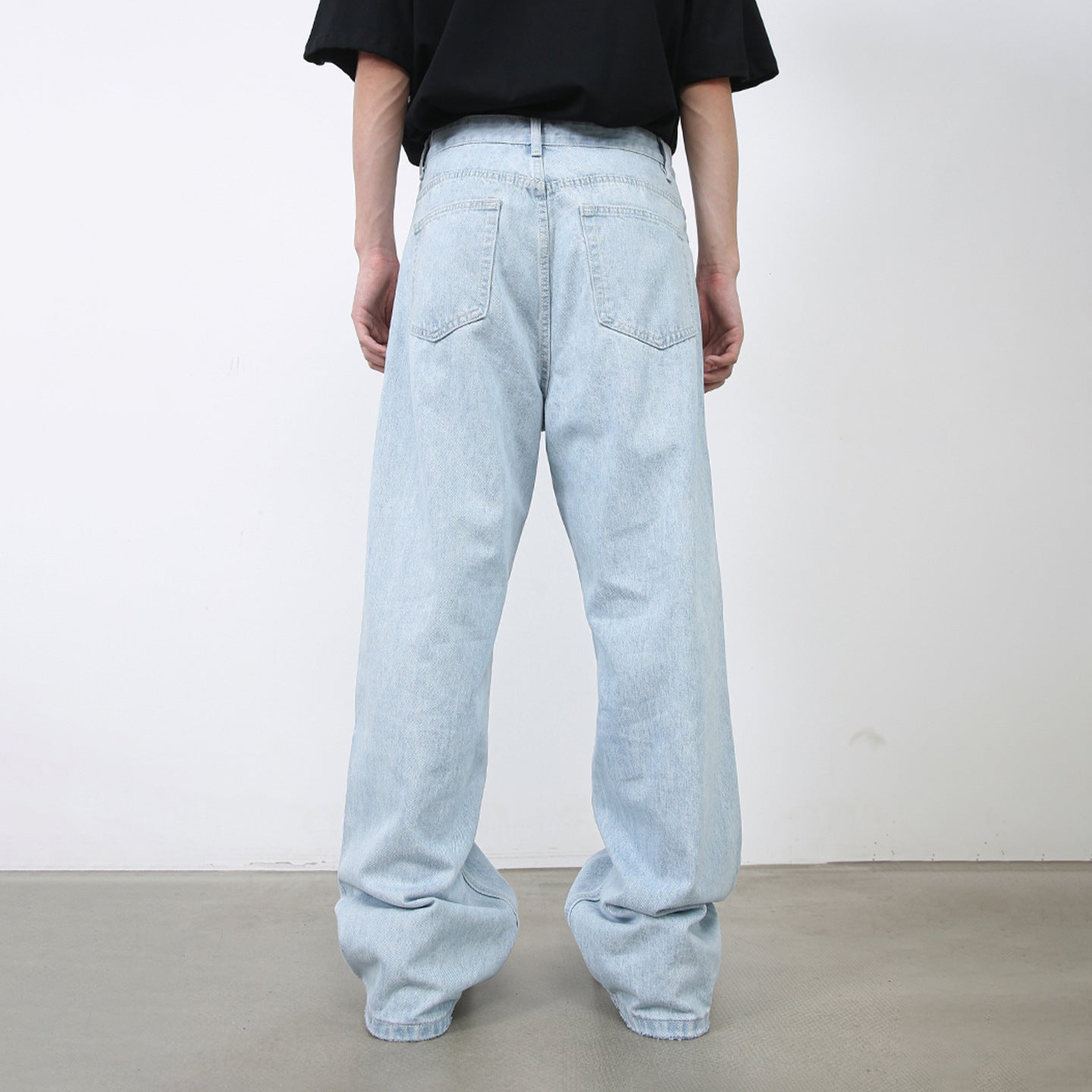 Light Blue Straight Leg Jeans , - Streetwear Jeans - Slick Street