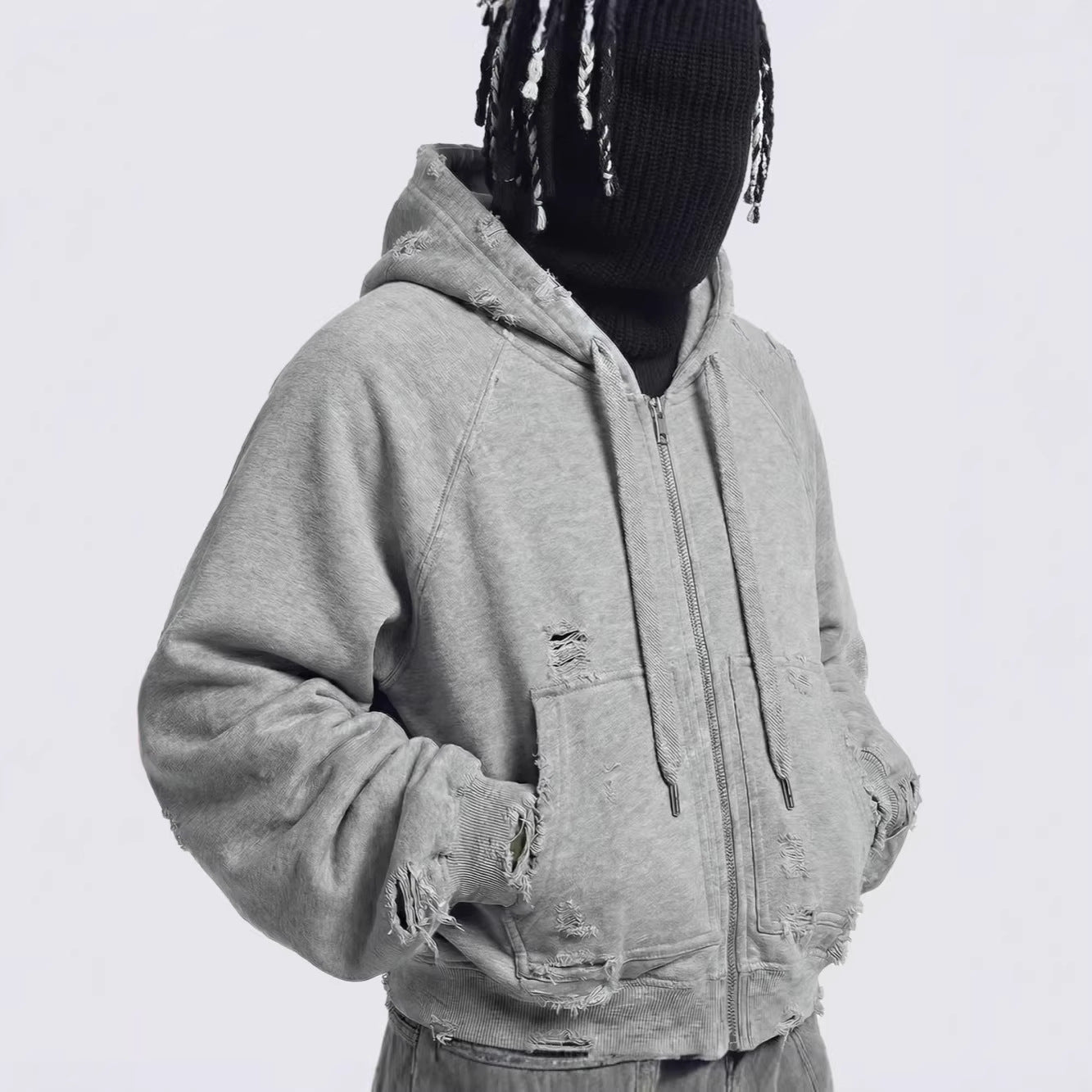 Ghost Distressed Hoodie , - Streetwear Hoodie - Slick Street