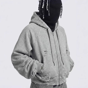 Ghost Distressed Hoodie , - Streetwear Hoodie - Slick Street