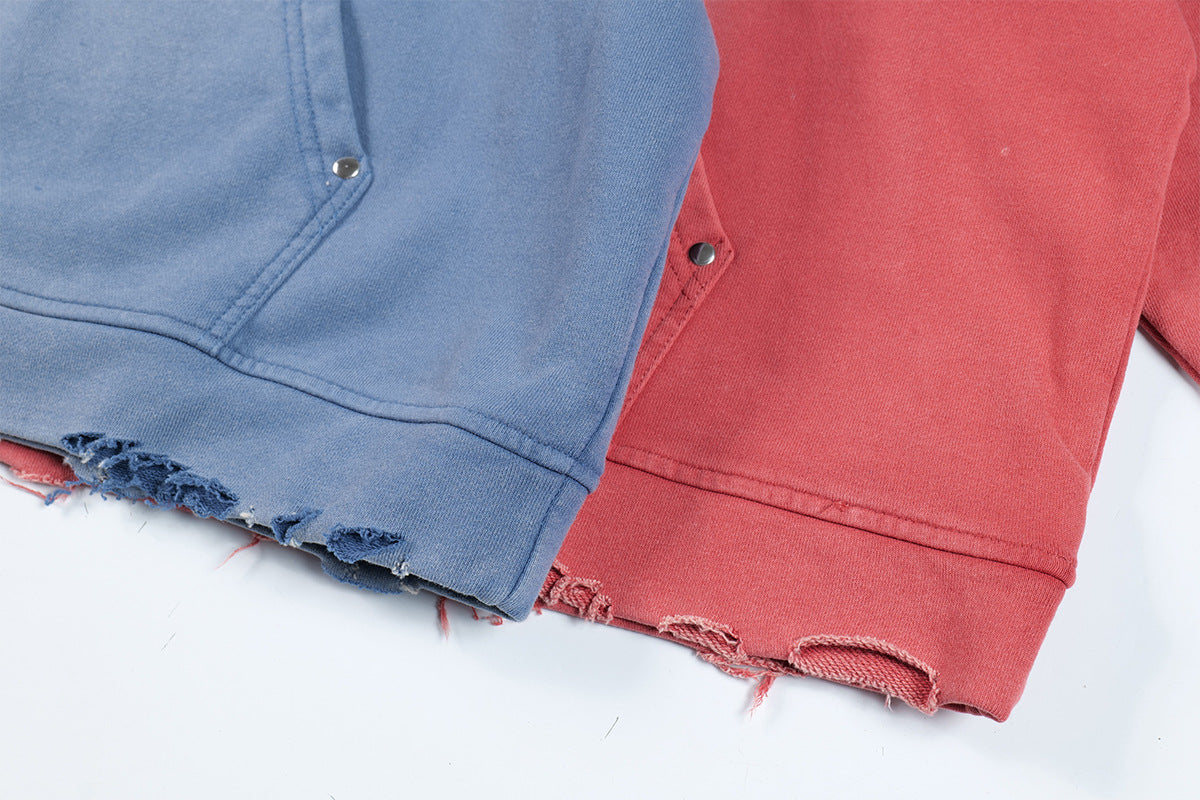 77 Distressed Washed Hoodie , - Streetwear Hoodie - Slick Street