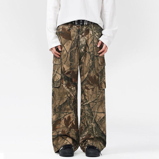 Camo Branch Cargo Pants , - Streetwear - Slick Street