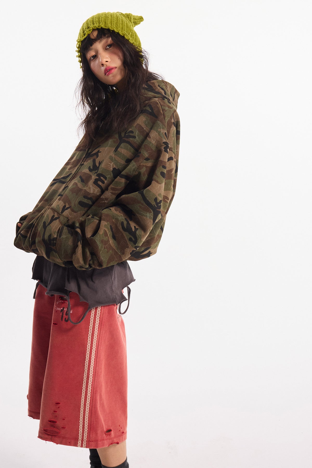 Woodland Camo Zip Hoodie , - Streetwear Hoodie - Slick Street