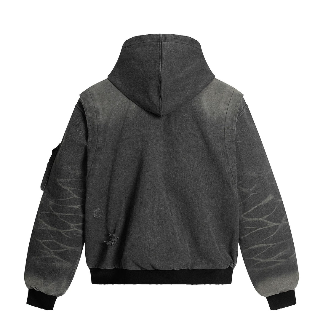 Heavy Washed Distressed Jacket , - Streetwear - Slick Street