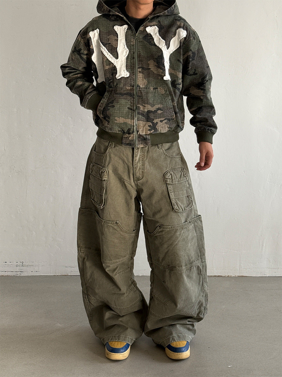 NY Washed Camo Zip Hoodie