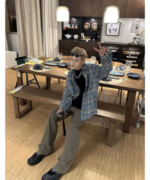 Distressed Plaid Flannel Shirt , - Streetwear Shirt - Slick Street