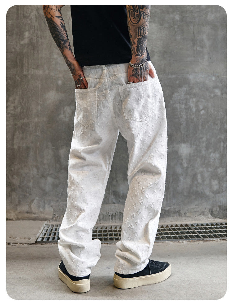 Frostflower Textured Jeans , - Streetwear Jeans - Slick Street