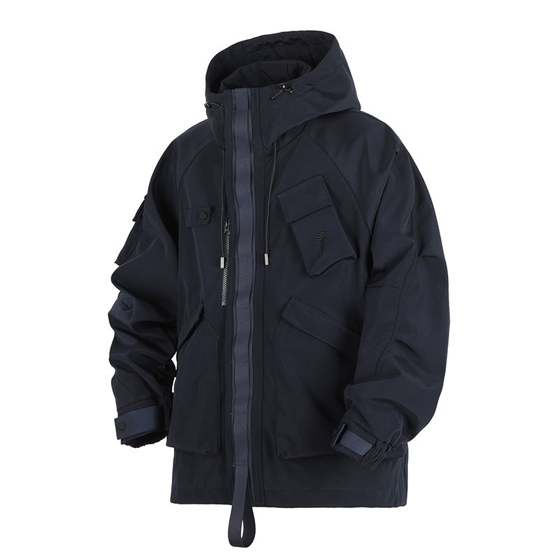 Night Industry Urban Techwear Jacket Navy, XS - Streetwear Jacket - Slick Street
