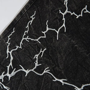 Lightning Embroidery Flared Jeans , - Streetwear Jeans - Slick Street