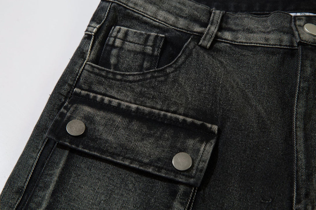 Recked Baggy Wide Leg Denim Jeans , - Streetwear - Slick Street