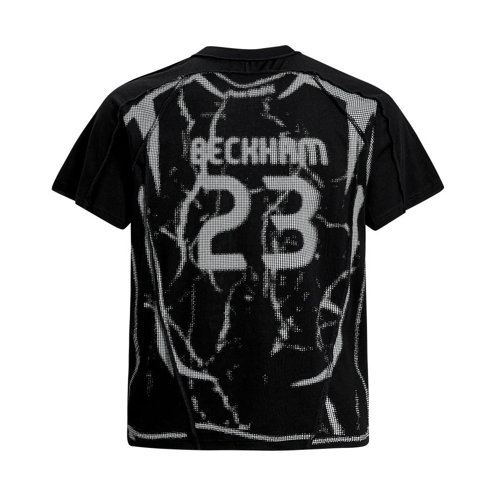 Mosaic Loose Sports Jersey , - Streetwear T-Shirts - Slick Street