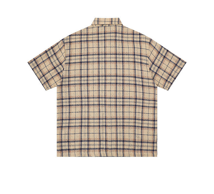 Splatter Print Plaid Shirt , - Streetwear Shirt - Slick Street