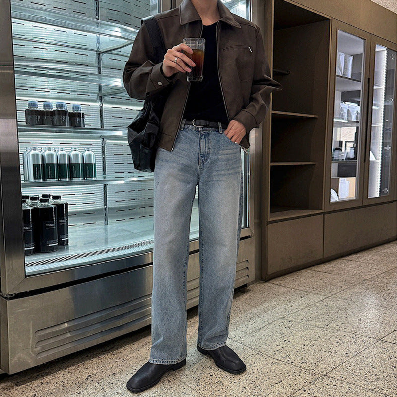 American Retro Leather Jacket , - Streetwear Jacket - Slick Street