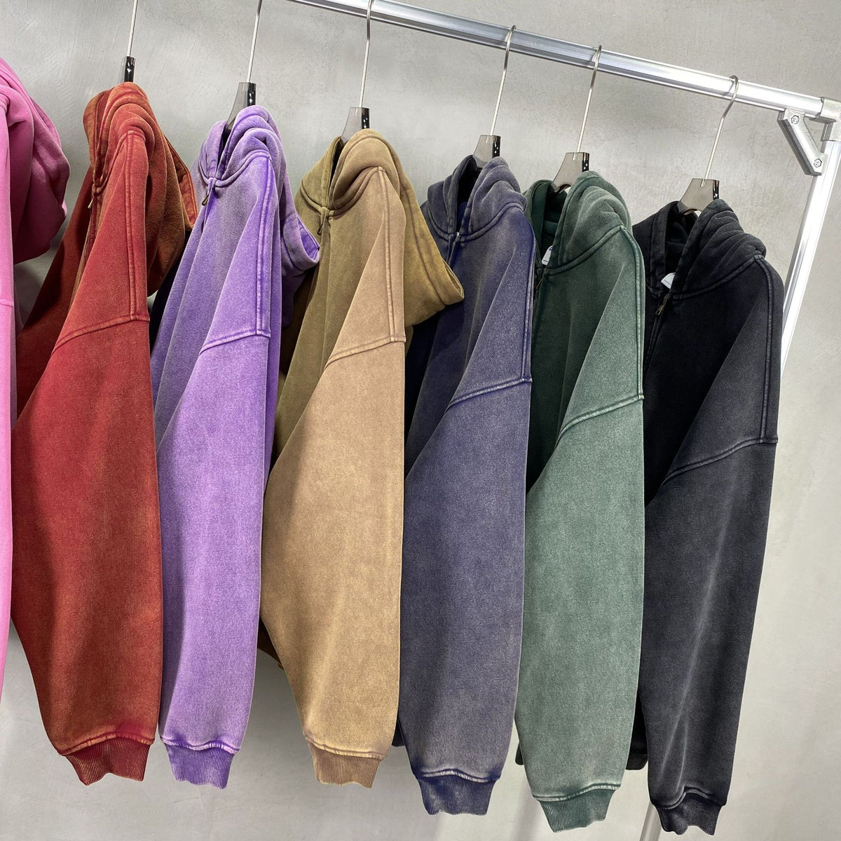 SS Blank Washed Zip Hoodie