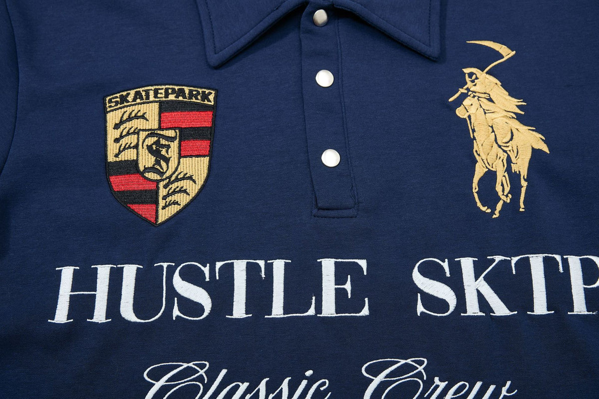 Hustle Jersey Polo , - Streetwear T-Shirt - Slick Street
