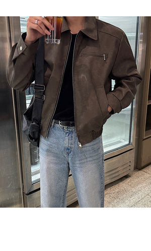 American Retro Leather Jacket , - Streetwear Jacket - Slick Street