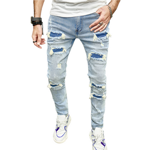Distressed HighStreet Blue Skinny Jeans , - Streetwear Jeans - Slick Street