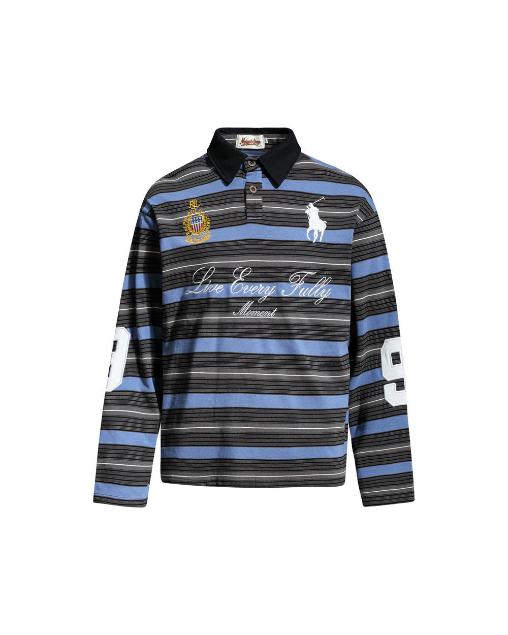 Cove 9 Long Sleeve Polo Black, M - Streetwear Long Sleeve - Slick Street