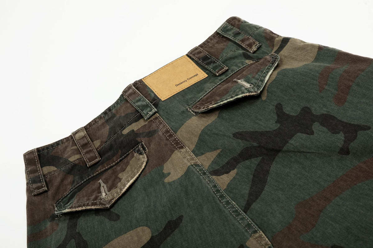 Kade Stitch Camo Cargos , - Streetwear Cargo Pants - Slick Street