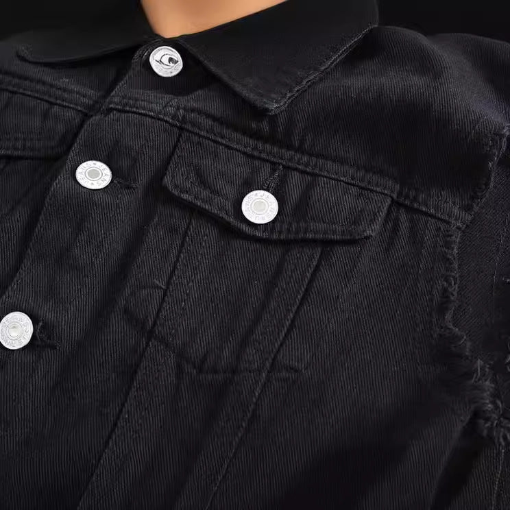 Biker Denim Vest , - Streetwear Vest - Slick Street