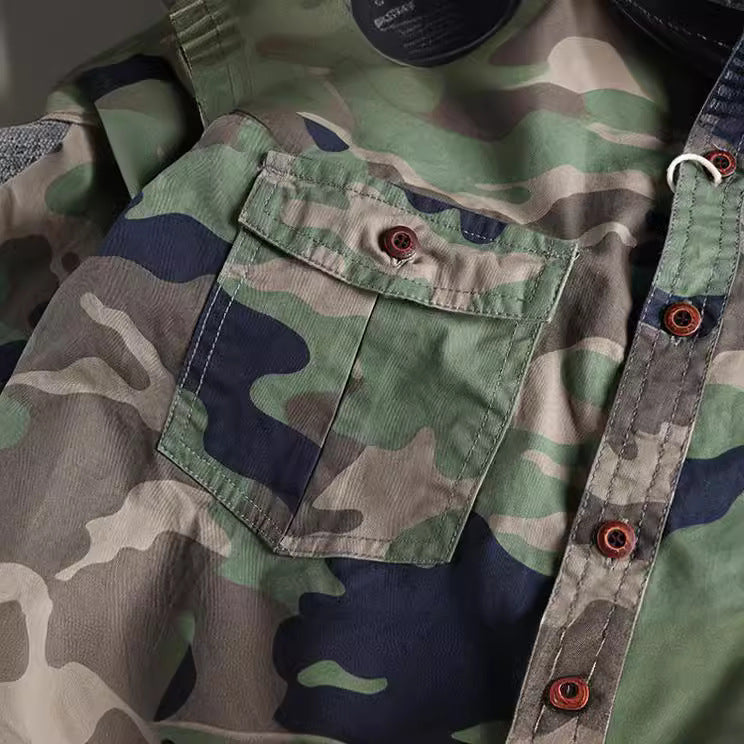 Camo Long Sleeve Shirt , - Streetwear Shirt - Slick Street