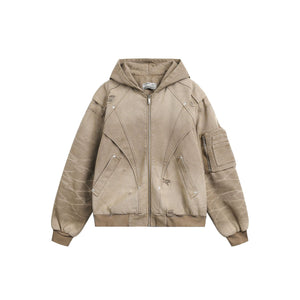 Heavy Washed Distressed Jacket , - Streetwear - Slick Street