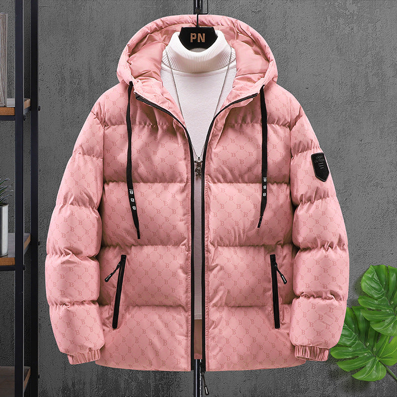 B Mono Puffer Jacket Pink, XS - Streetwear Jacket - Slick Street