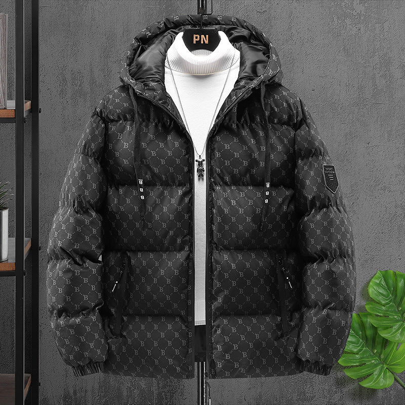 B Mono Puffer Jacket Black, XS - Streetwear Jacket - Slick Street