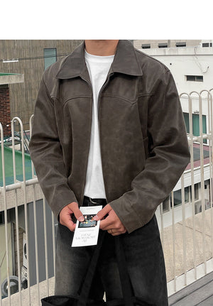 Vintage K Leather Jacket , - Streetwear Jacket - Slick Street
