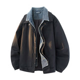 Denim Faux TwoPiece Jacket Black, XS - Streetwear Jacket - Slick Street