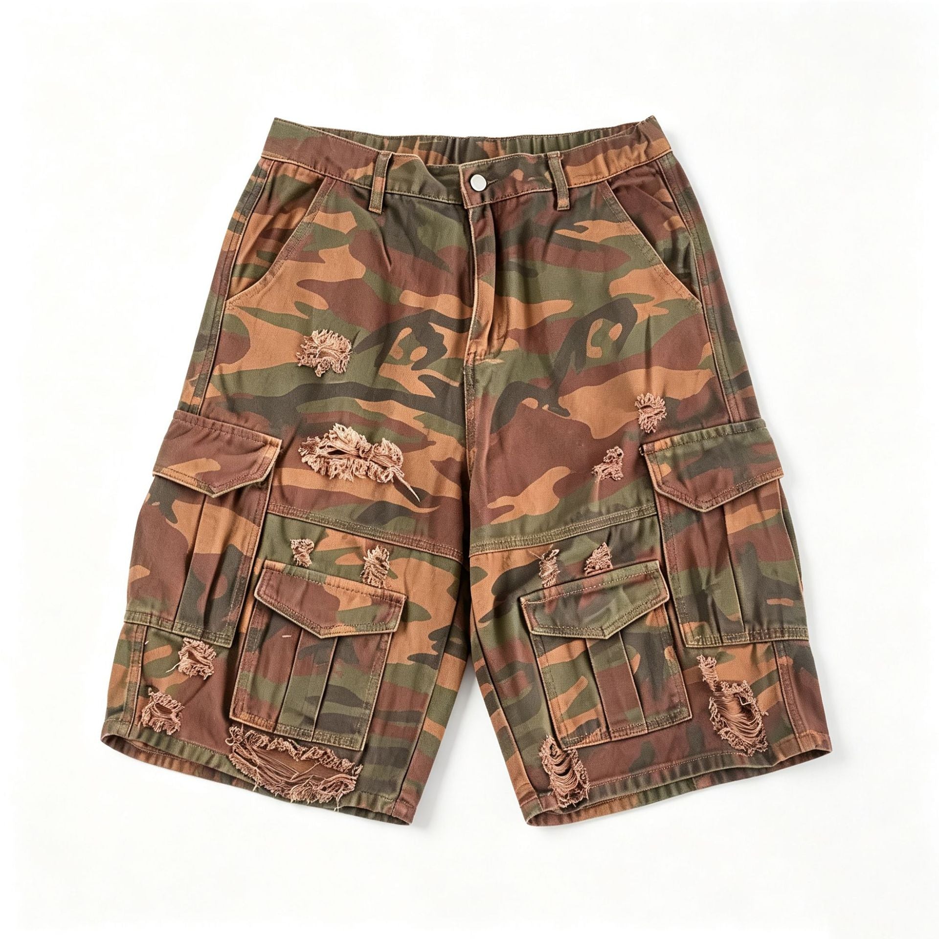 Recon Distressed Cargo Shorts , - Streetwear Shorts - Slick Street