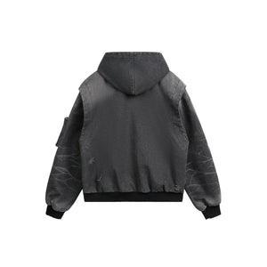 Heavy Washed Distressed Jacket , - Streetwear - Slick Street