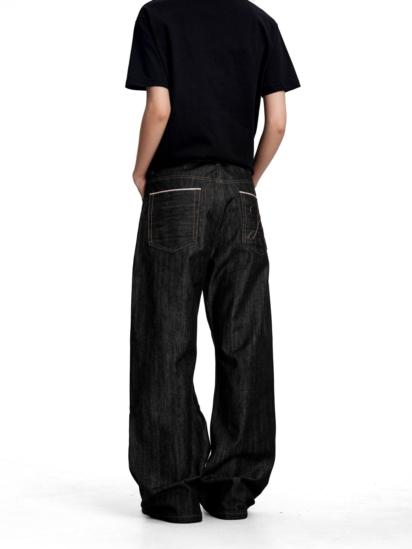 Slate Wide Leg Black Jeans