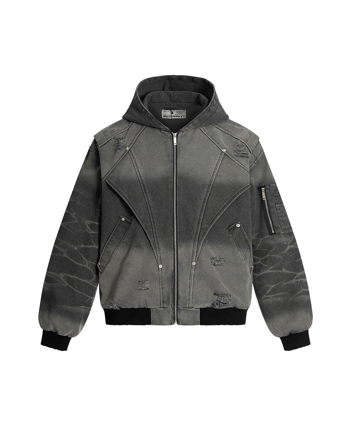 Heavy Washed Distressed Jacket , - Streetwear - Slick Street